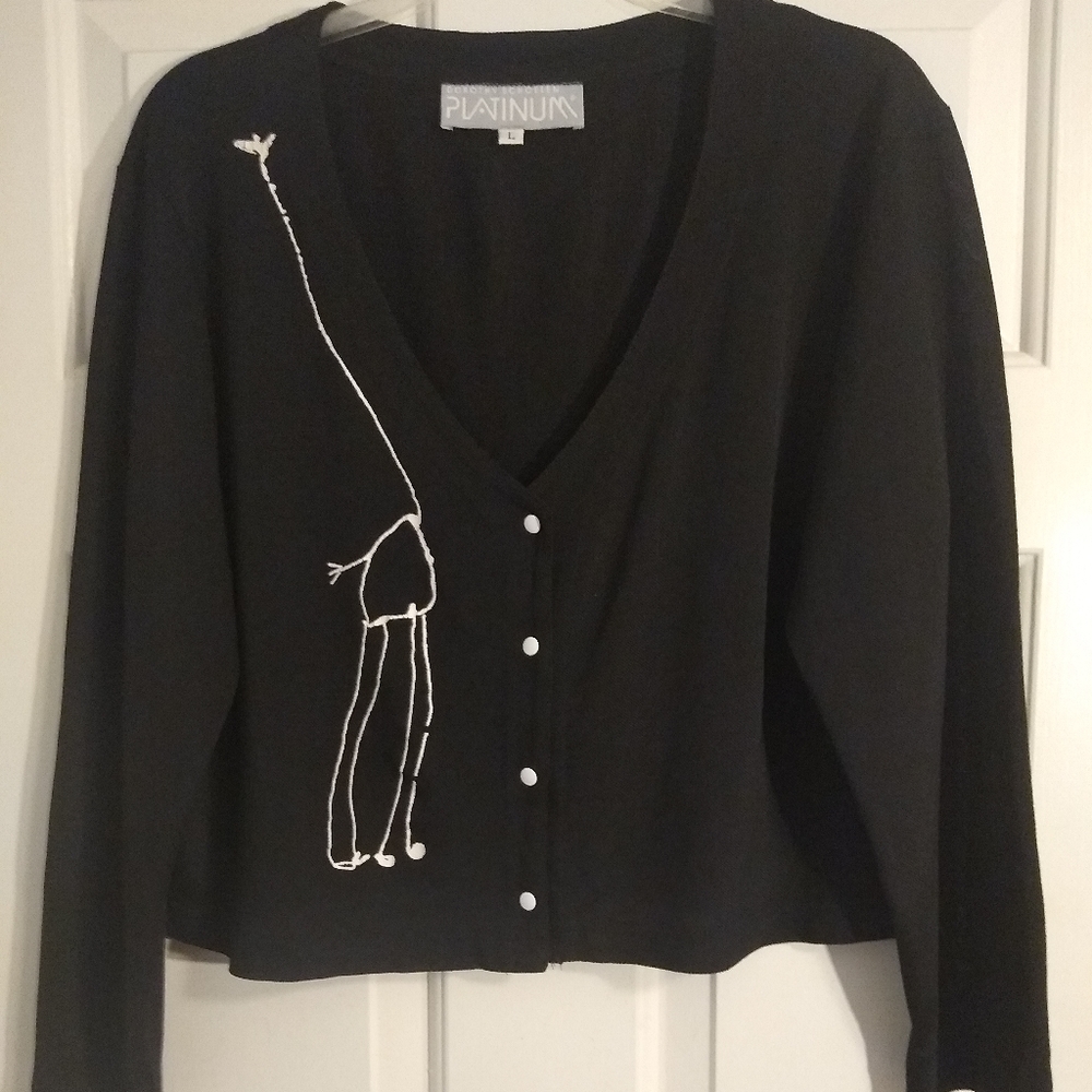 Platinum Long sleeve cardigan sweater  Y- neck